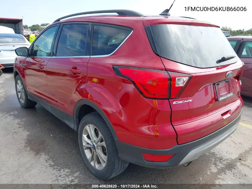 2019 Ford Escape Sel VIN: 1FMCU0HD6KUB66006 Lot: 40628620