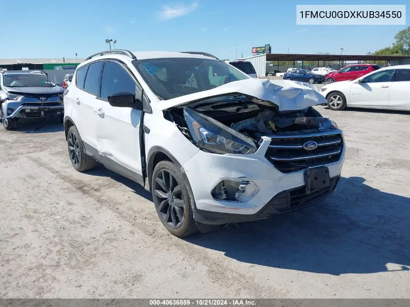 2019 Ford Escape Se VIN: 1FMCU0GDXKUB34550 Lot: 40636859