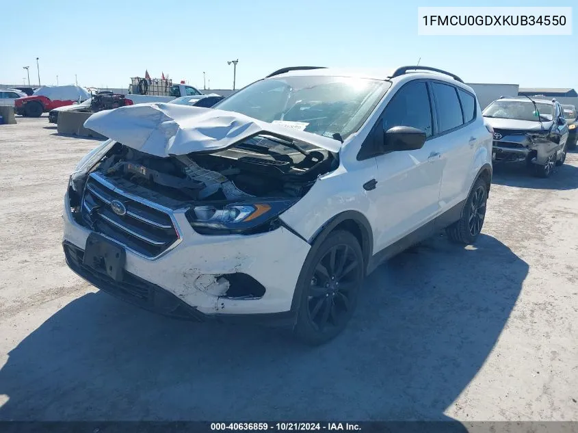 2019 Ford Escape Se VIN: 1FMCU0GDXKUB34550 Lot: 40636859