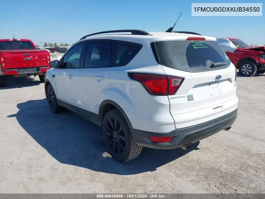 2019 Ford Escape Se VIN: 1FMCU0GDXKUB34550 Lot: 40636859