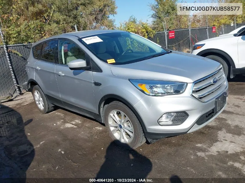 2019 Ford Escape Se VIN: 1FMCU0GD7KUB58577 Lot: 40641203