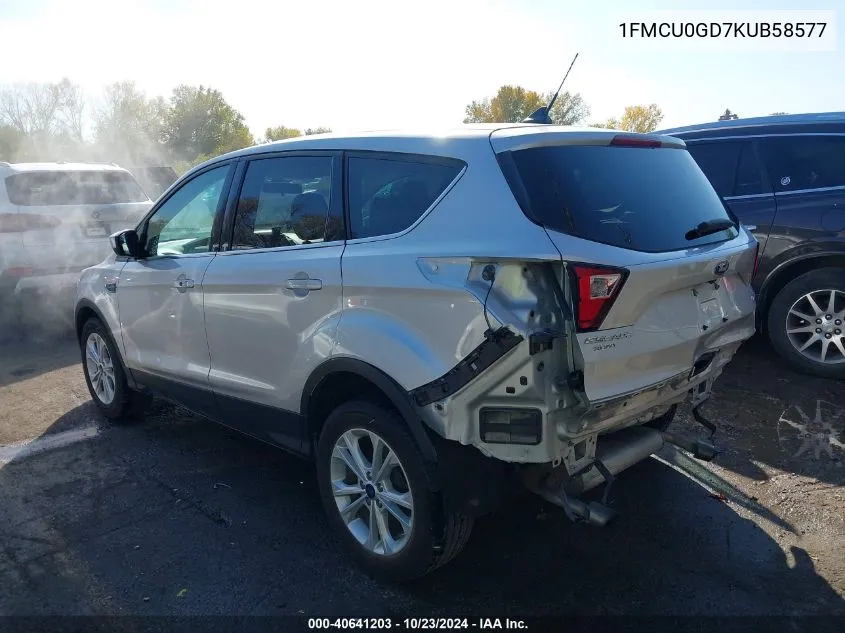 2019 Ford Escape Se VIN: 1FMCU0GD7KUB58577 Lot: 40641203