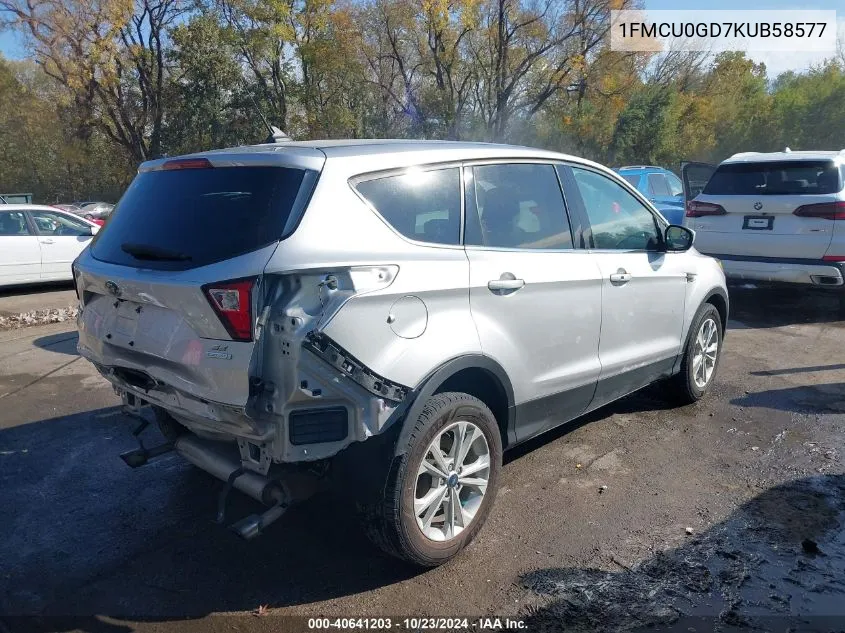 2019 Ford Escape Se VIN: 1FMCU0GD7KUB58577 Lot: 40641203