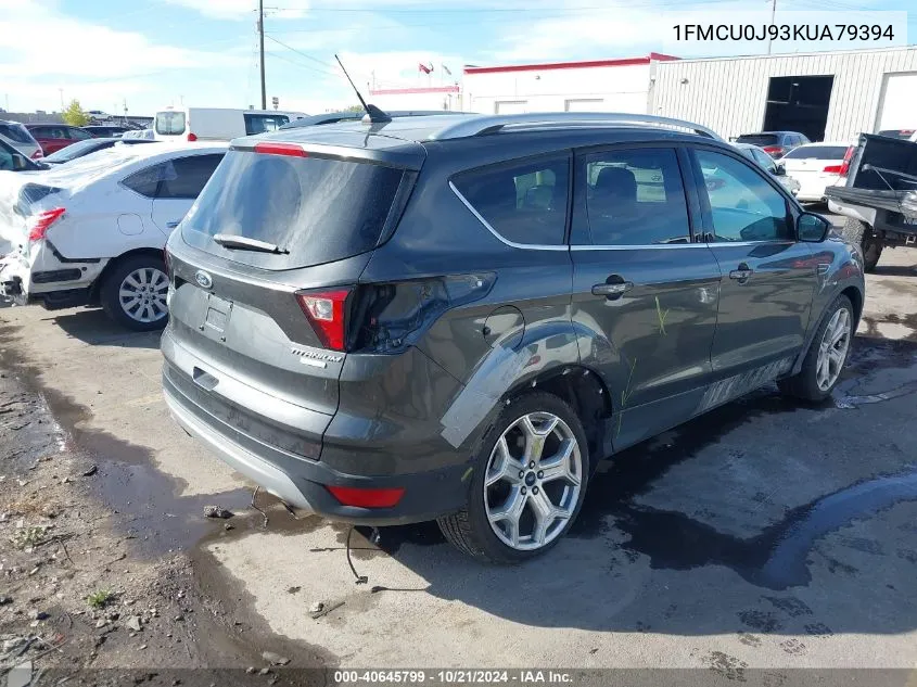 2019 Ford Escape Titanium VIN: 1FMCU0J93KUA79394 Lot: 40645799