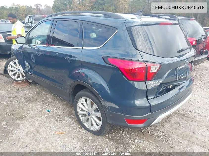 2019 Ford Escape Sel VIN: 1FMCU0HDXKUB46518 Lot: 40649547