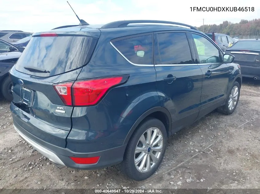 2019 Ford Escape Sel VIN: 1FMCU0HDXKUB46518 Lot: 40649547