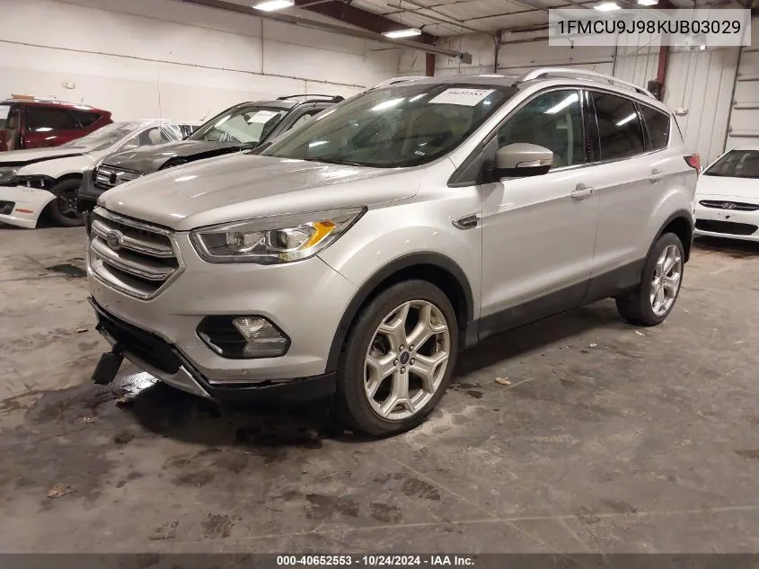 2019 Ford Escape Titanium VIN: 1FMCU9J98KUB03029 Lot: 40652553