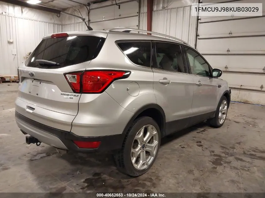 2019 Ford Escape Titanium VIN: 1FMCU9J98KUB03029 Lot: 40652553