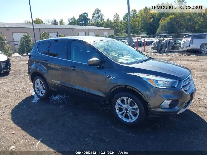 2019 Ford Escape Se VIN: 1FMCU0GD1KUC20801 Lot: 40653192