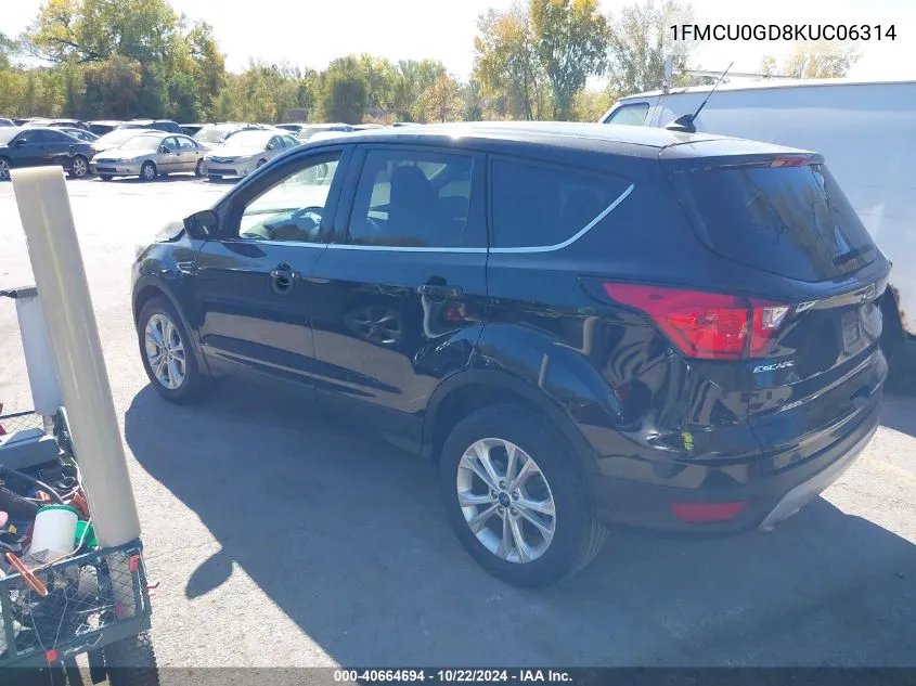 2019 Ford Escape Se VIN: 1FMCU0GD8KUC06314 Lot: 40664694