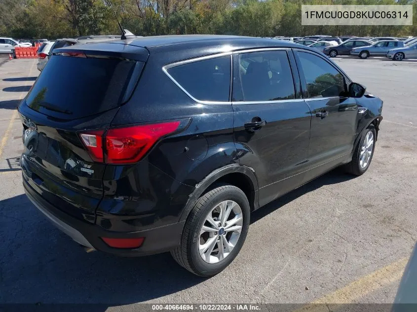 2019 Ford Escape Se VIN: 1FMCU0GD8KUC06314 Lot: 40664694