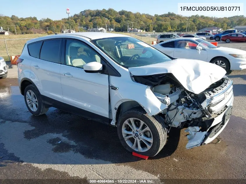 2019 Ford Escape Se VIN: 1FMCU0GD5KUB10771 Lot: 40664965