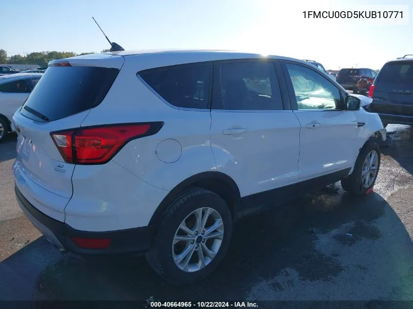 2019 Ford Escape Se VIN: 1FMCU0GD5KUB10771 Lot: 40664965