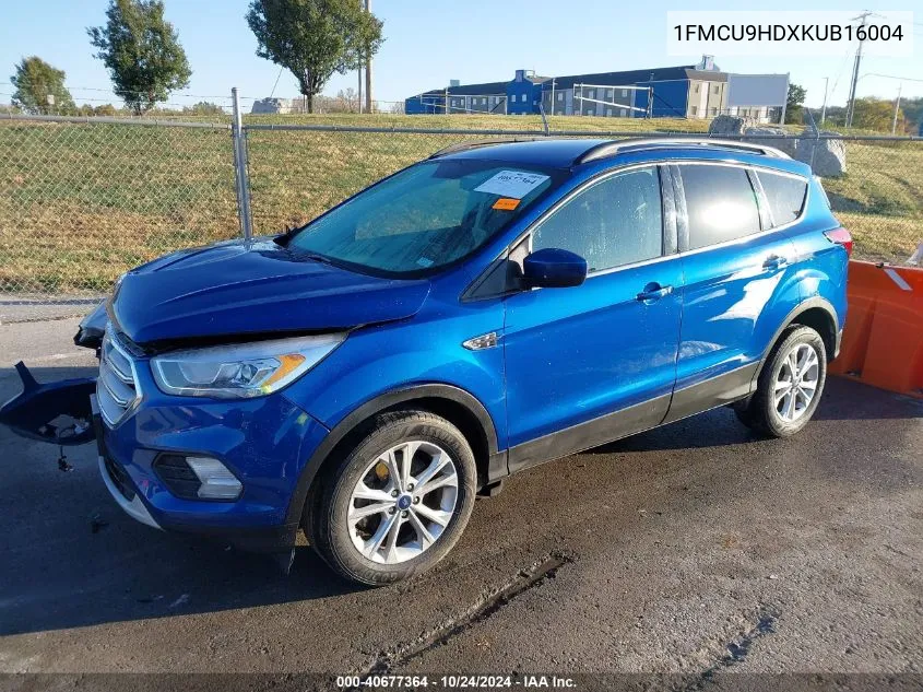 2019 Ford Escape Sel VIN: 1FMCU9HDXKUB16004 Lot: 40677364