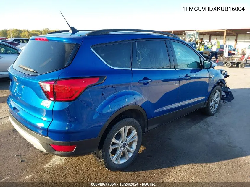 2019 Ford Escape Sel VIN: 1FMCU9HDXKUB16004 Lot: 40677364