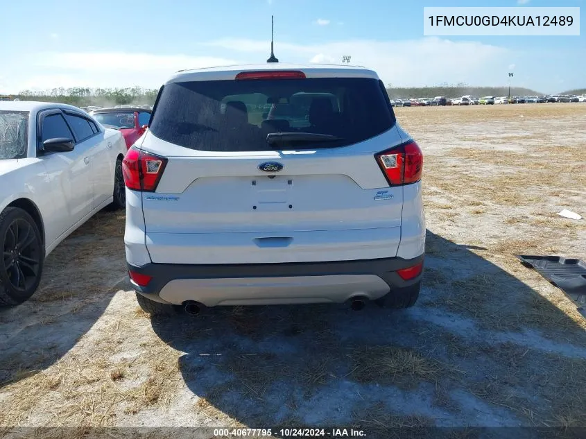 2019 Ford Escape Se VIN: 1FMCU0GD4KUA12489 Lot: 40677795