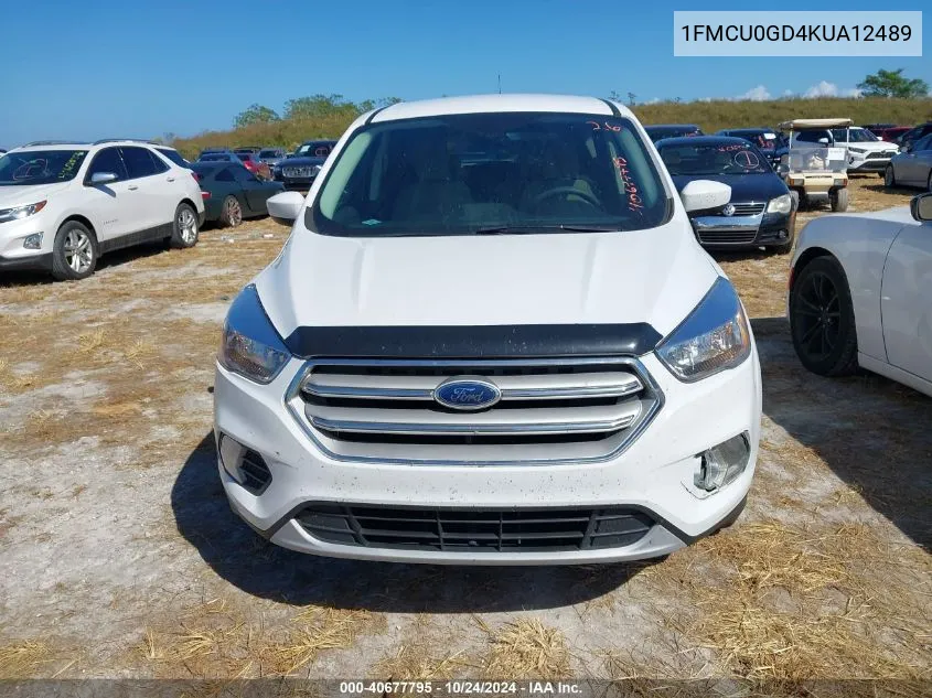 2019 Ford Escape Se VIN: 1FMCU0GD4KUA12489 Lot: 40677795