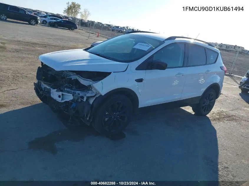 2019 Ford Escape Se VIN: 1FMCU9GD1KUB61494 Lot: 40682288