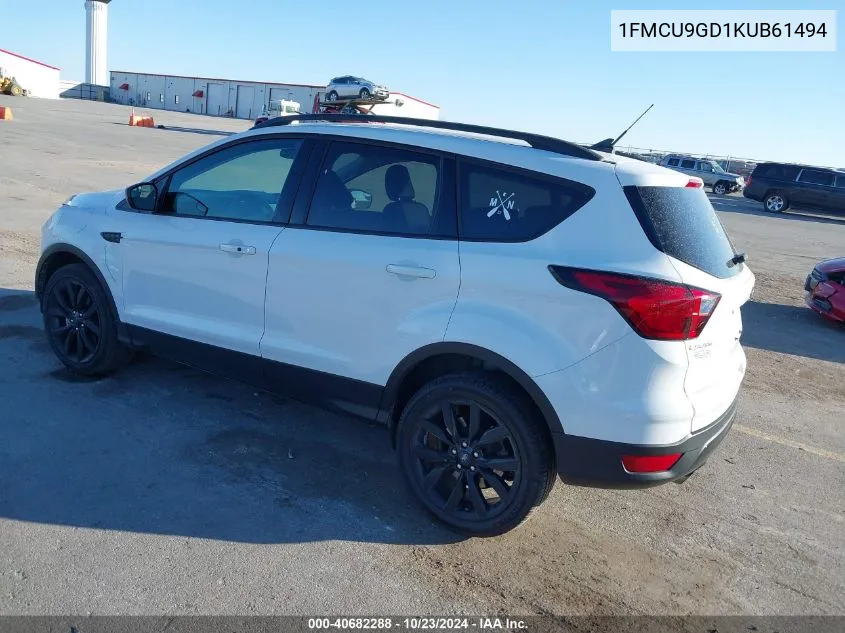 2019 Ford Escape Se VIN: 1FMCU9GD1KUB61494 Lot: 40682288