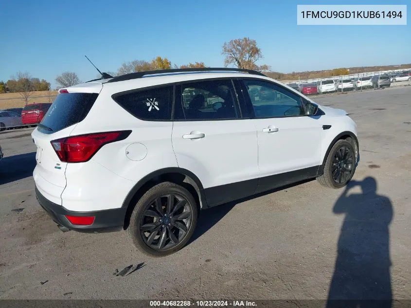 2019 Ford Escape Se VIN: 1FMCU9GD1KUB61494 Lot: 40682288