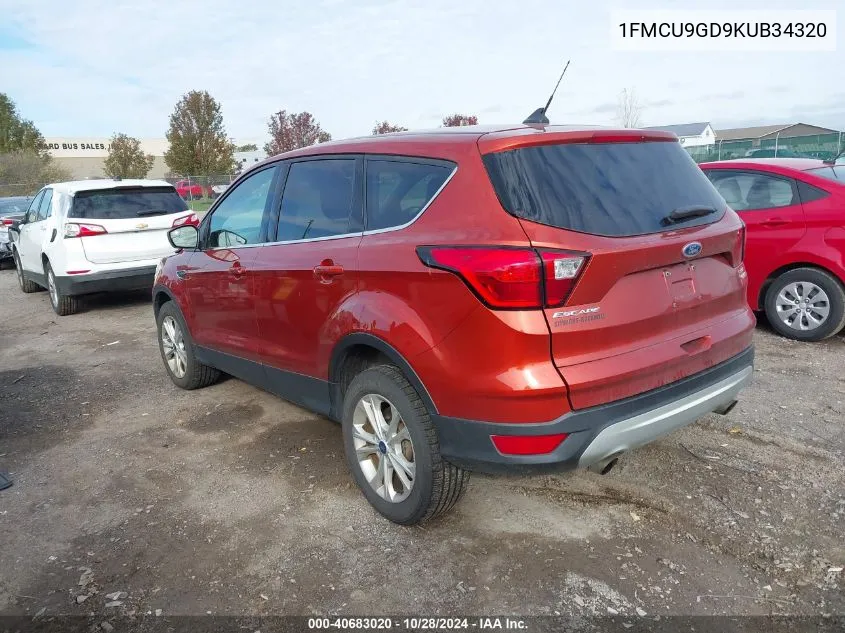 2019 Ford Escape Se VIN: 1FMCU9GD9KUB34320 Lot: 40683020