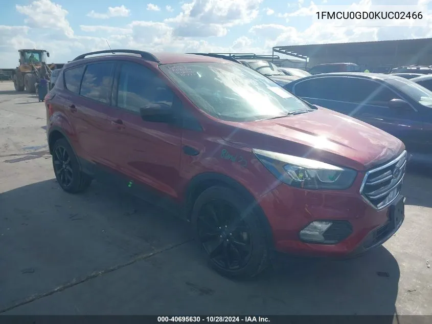 2019 Ford Escape Se VIN: 1FMCU0GD0KUC02466 Lot: 40695630