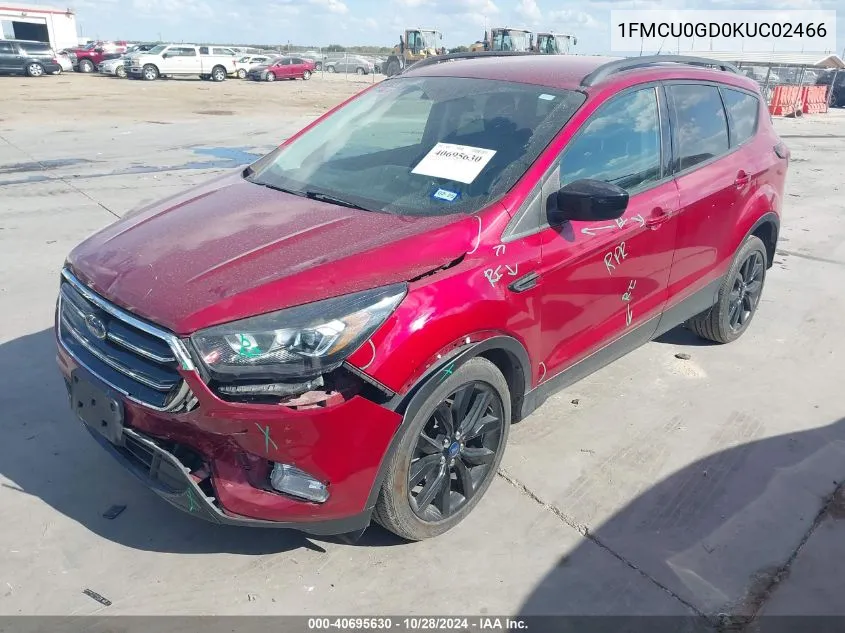 2019 Ford Escape Se VIN: 1FMCU0GD0KUC02466 Lot: 40695630