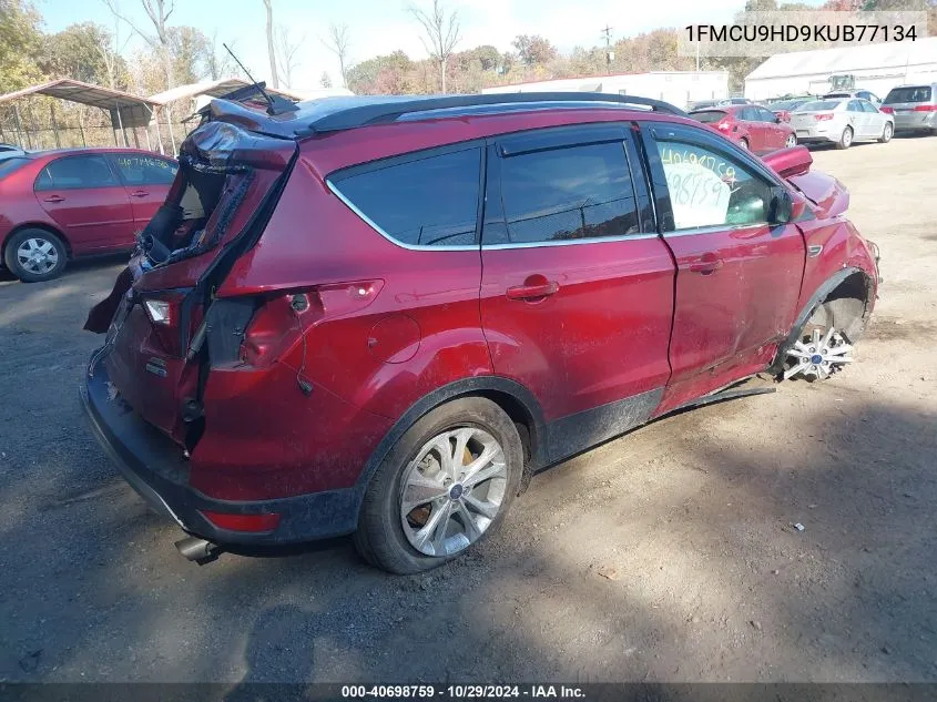 2019 Ford Escape Sel VIN: 1FMCU9HD9KUB77134 Lot: 40698759