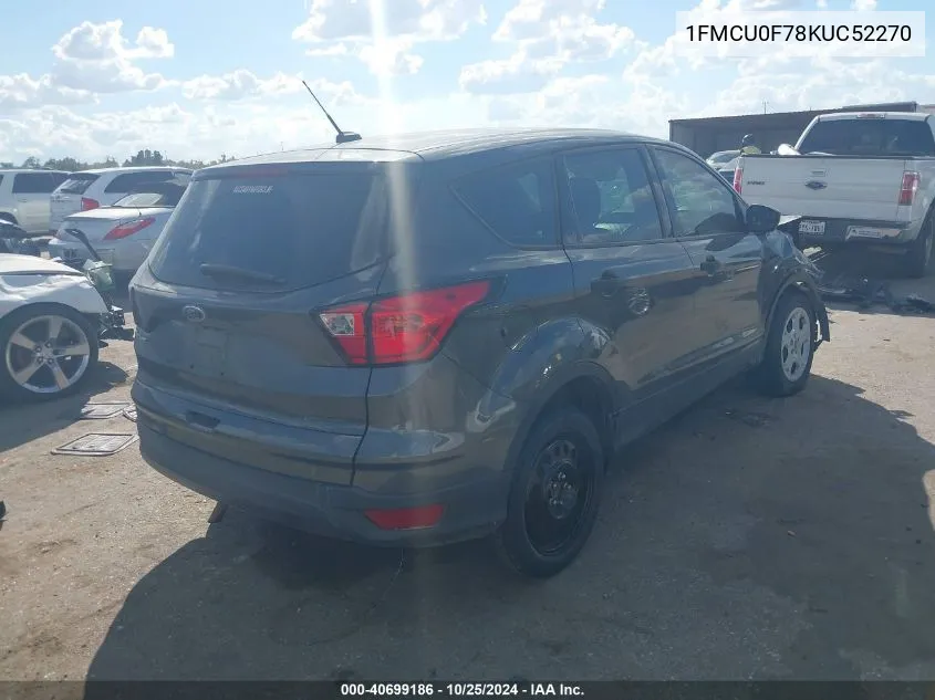 2019 Ford Escape S VIN: 1FMCU0F78KUC52270 Lot: 40699186