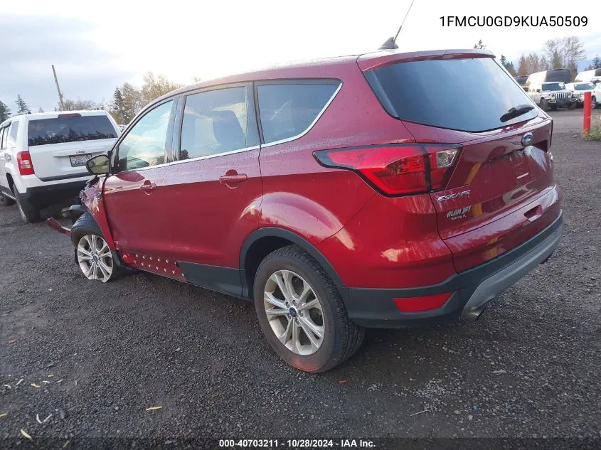 2019 Ford Escape Se VIN: 1FMCU0GD9KUA50509 Lot: 40703211