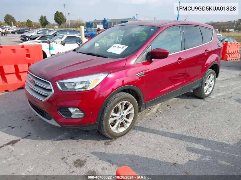 2019 Ford Escape Se VIN: 1FMCU9GD5KUA01828 Lot: 40706022