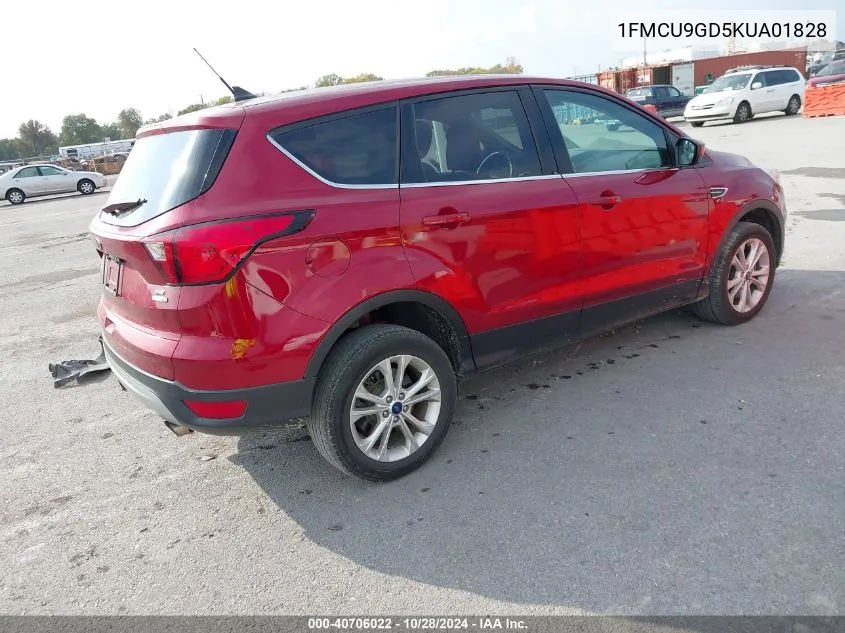 2019 Ford Escape Se VIN: 1FMCU9GD5KUA01828 Lot: 40706022