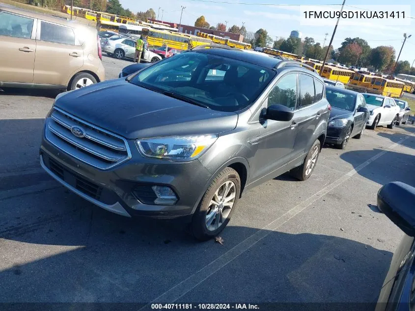 2019 Ford Escape Se VIN: 1FMCU9GD1KUA31411 Lot: 40711181