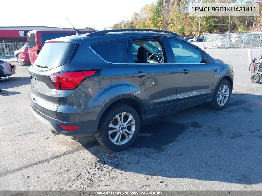 2019 Ford Escape Se VIN: 1FMCU9GD1KUA31411 Lot: 40711181