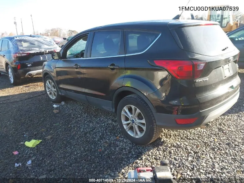 2019 Ford Escape Se VIN: 1FMCU0GD1KUA07539 Lot: 40714589