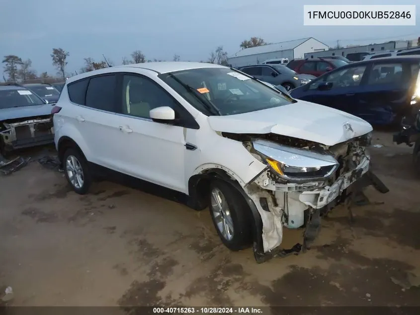 2019 Ford Escape Se VIN: 1FMCU0GD0KUB52846 Lot: 40715263