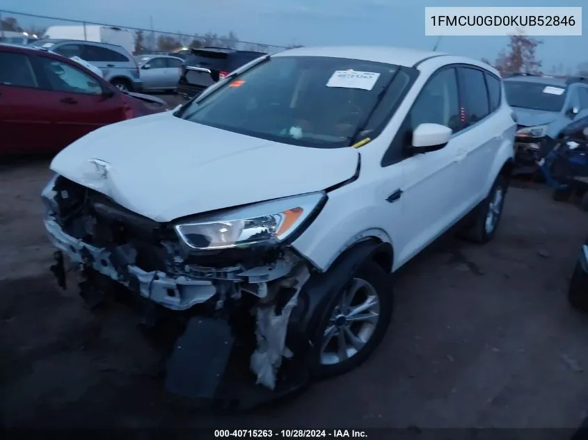 2019 Ford Escape Se VIN: 1FMCU0GD0KUB52846 Lot: 40715263