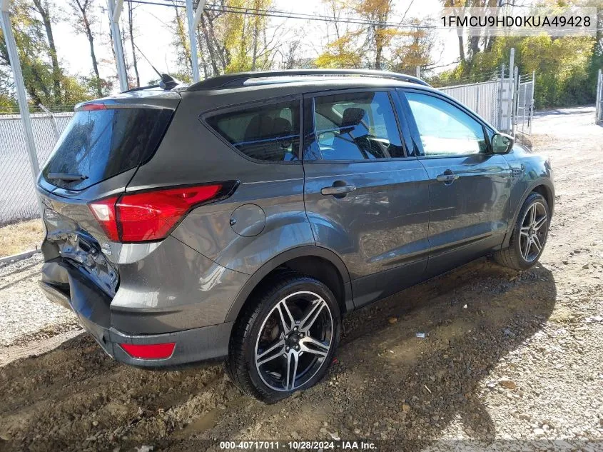 2019 Ford Escape Sel VIN: 1FMCU9HD0KUA49428 Lot: 40717011