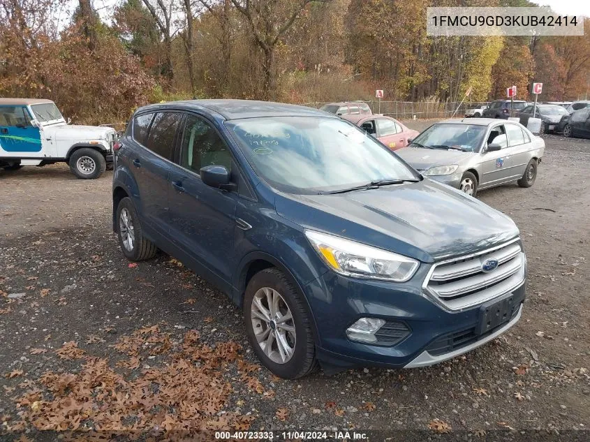 2019 Ford Escape Se VIN: 1FMCU9GD3KUB42414 Lot: 40723333