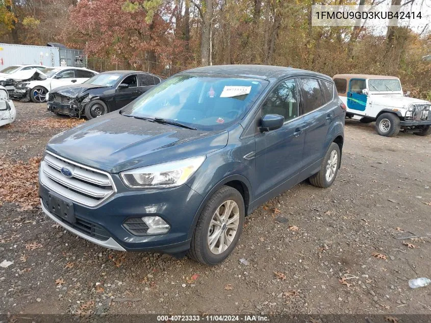 2019 Ford Escape Se VIN: 1FMCU9GD3KUB42414 Lot: 40723333