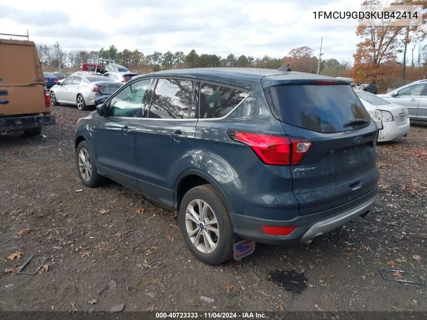 2019 Ford Escape Se VIN: 1FMCU9GD3KUB42414 Lot: 40723333