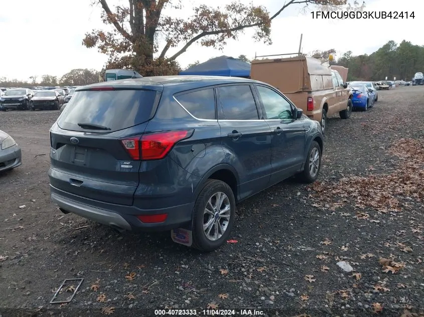 2019 Ford Escape Se VIN: 1FMCU9GD3KUB42414 Lot: 40723333