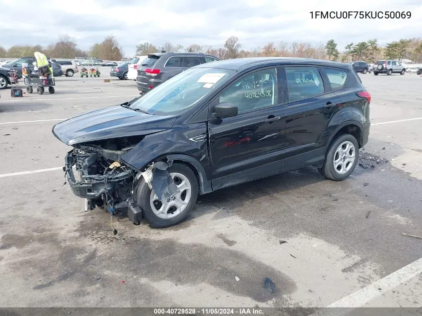 2019 Ford Escape S VIN: 1FMCU0F75KUC50069 Lot: 40729528