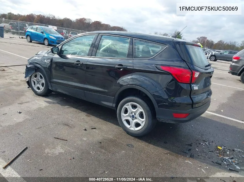 2019 Ford Escape S VIN: 1FMCU0F75KUC50069 Lot: 40729528