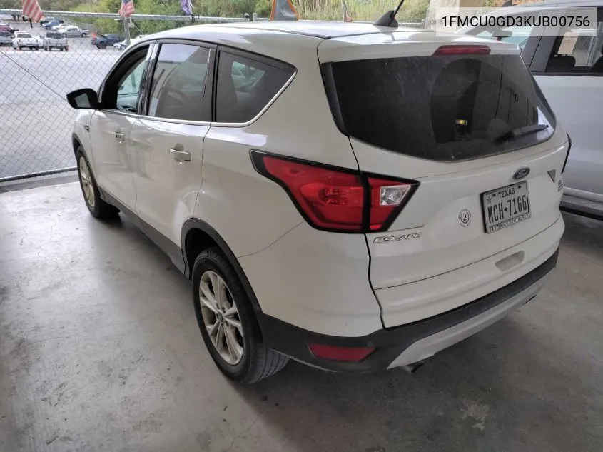 2019 Ford Escape Se VIN: 1FMCU0GD3KUB00756 Lot: 40750049