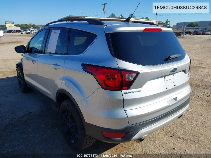 2019 Ford Escape Sel VIN: 1FMCU0HD8KUC29848 Lot: 40777373