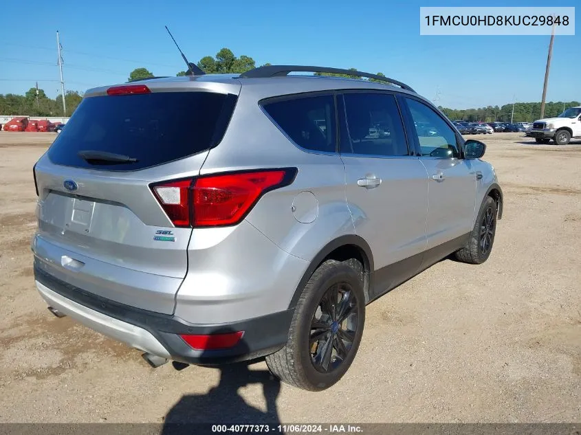 2019 Ford Escape Sel VIN: 1FMCU0HD8KUC29848 Lot: 40777373