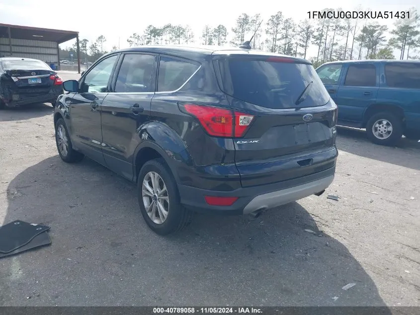 2019 Ford Escape Se VIN: 1FMCU0GD3KUA51431 Lot: 40789058