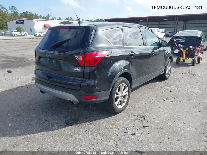 2019 Ford Escape Se VIN: 1FMCU0GD3KUA51431 Lot: 40789058