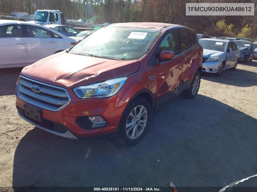 2019 Ford Escape Se VIN: 1FMCU9GD8KUA48612 Lot: 40835181